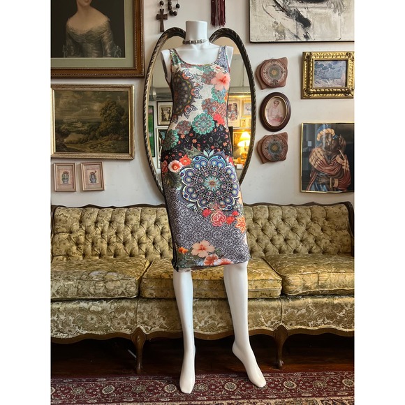 NWT Adidas Original X Farm Jardim Bodycon sleeveless dress Size S/M - Picture 2 of 11